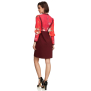 Comino Couture Etui-Kleid rottöne, dezentes Blumenmuster XL (Gr.42)