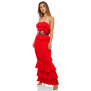 Comino Couture Elegantes Kleid in Meerjungfrauenoptik, rot XL (Gr.42)