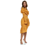 Comino Couture Bauchfreies Rüschenkleid, gelb gepunktet XS (Gr.34)