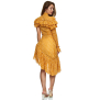 Comino Couture Bauchfreies Rüschenkleid, gelb gepunktet M (Gr.38)