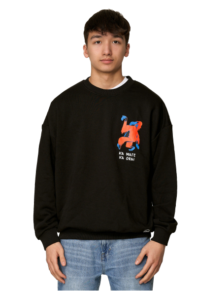 Koyumi SW-21599-3 Sweatshirt Motivdruck Gorilla Schwarz