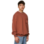 Koyumi 20-014-7 Sweatshirt mit aufgenähter Brusttasche Braun