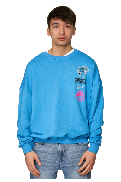 Koyumi 20-099-4M Sweatshirt mit Patch Blau  M